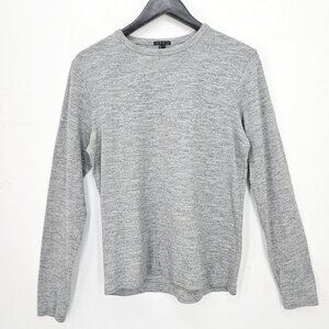 Theory Heathered Grey Long Sleeve Scoop Neck Thermal Shirt Women's Size Small